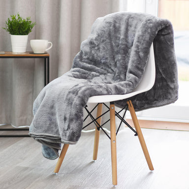 Soft Faux Mink Throw Double (150 x 200cm) - Silver 5056536106711 only5pounds-com