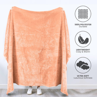 Soft Faux Mink Throw King Size (200 x 240cm) - Blush Pink 5056536106773 only5pounds-com