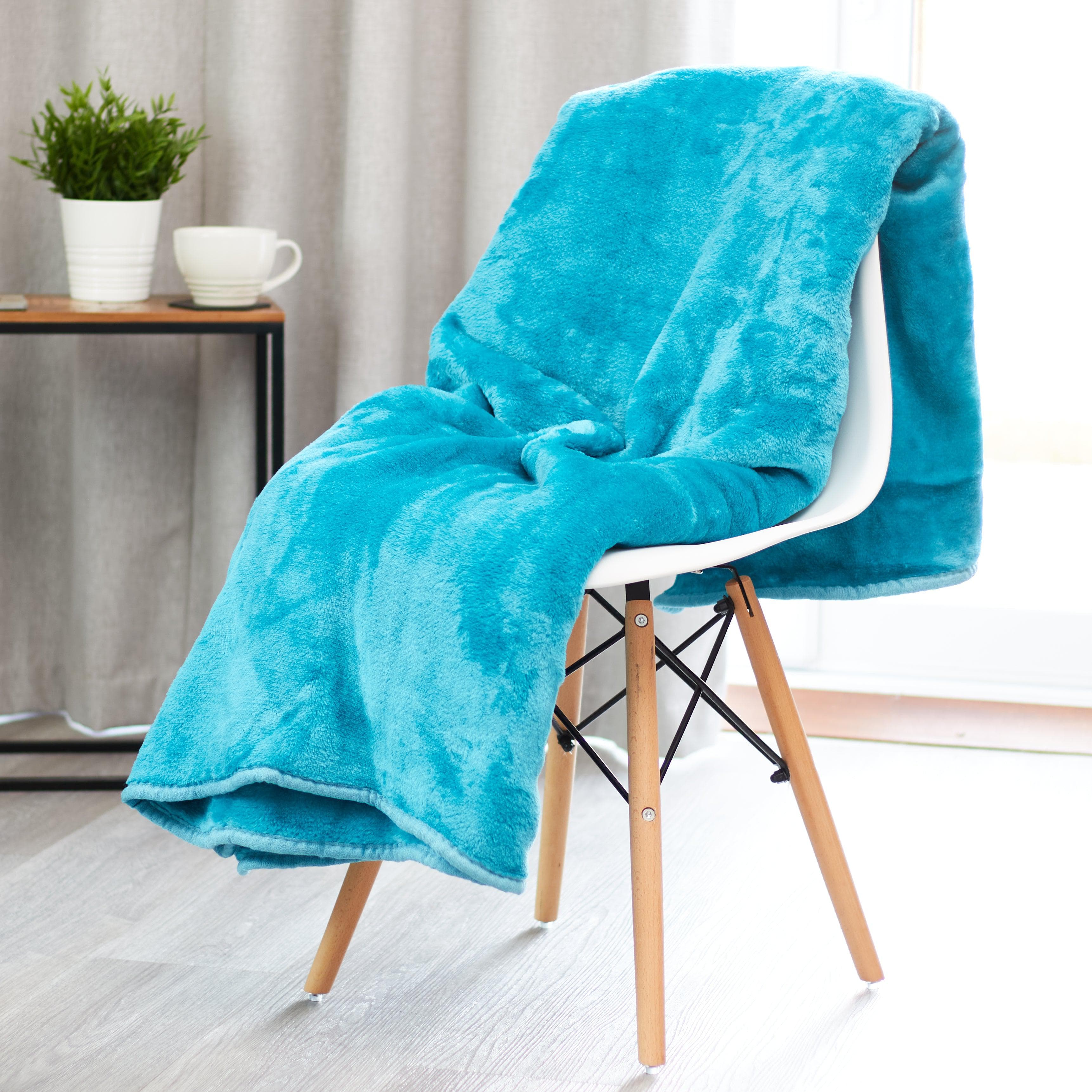 Soft Faux Mink Throw King Size (200 x 240cm) - Teal 5056536106803 only5pounds-com