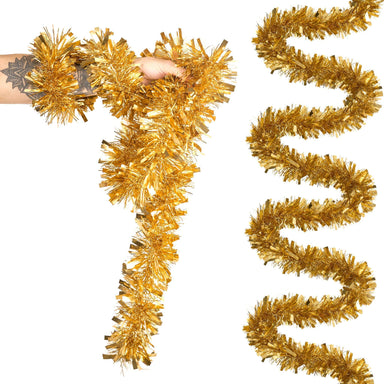 Thick Christmas Gold Tinsel - 2M (Single or Pack of 5) Single 5050565289087 only5pounds-com