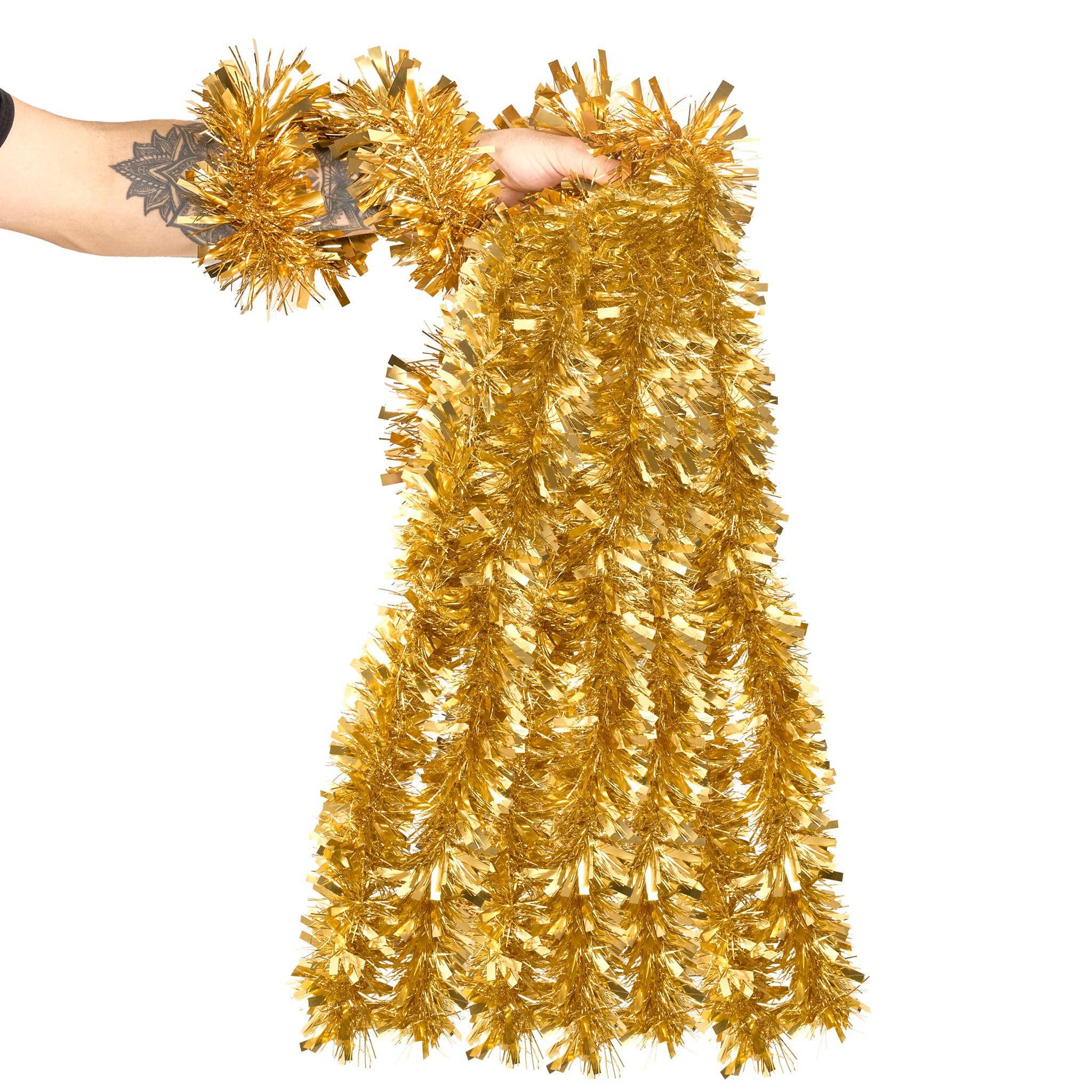 Thick Christmas Gold Tinsel - 2M (Single or Pack of 5) only5pounds-com