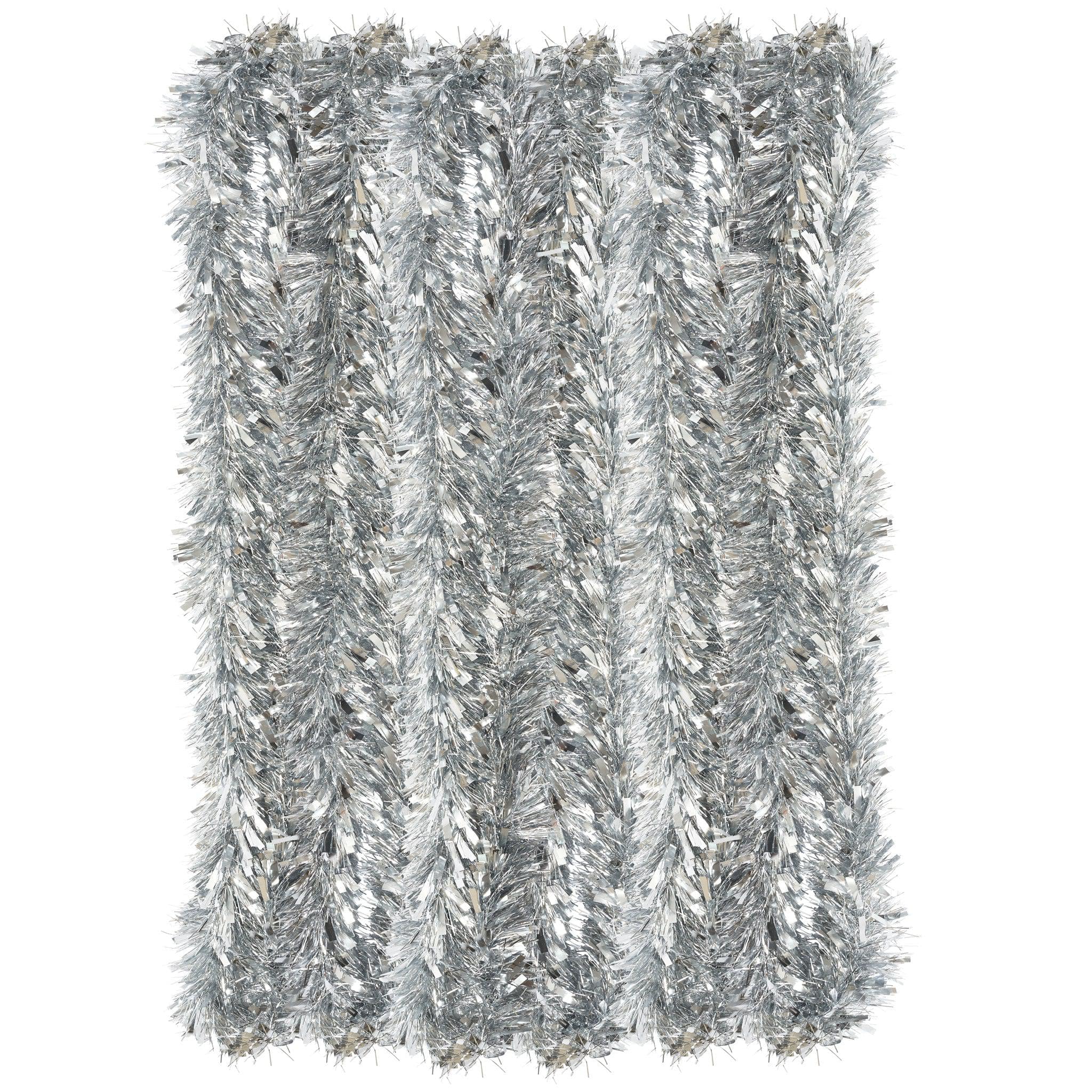 Thick Christmas Silver Tinsel - 2M (Single or Pack of 5) only5pounds-com