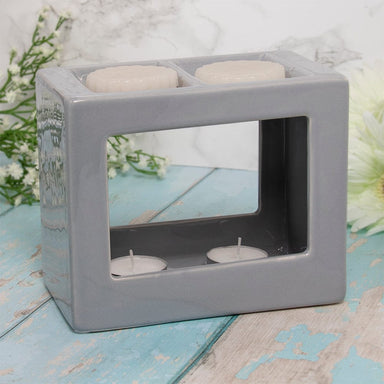 Wax/Oil Warmer Grey Cube Twn only5pounds-com