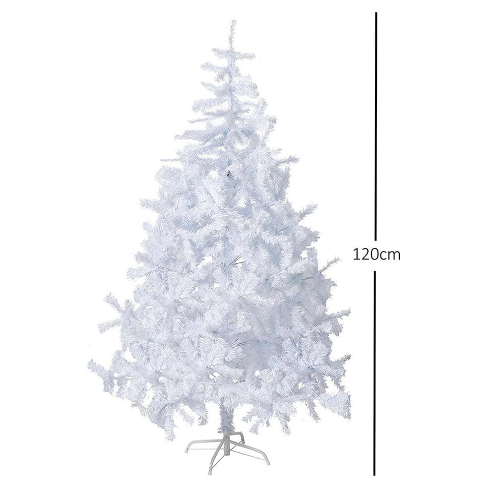 White Artificial Fir Christmas Tree - 4-7ft 4ft (120cm) 5056150236832 only5pounds-com