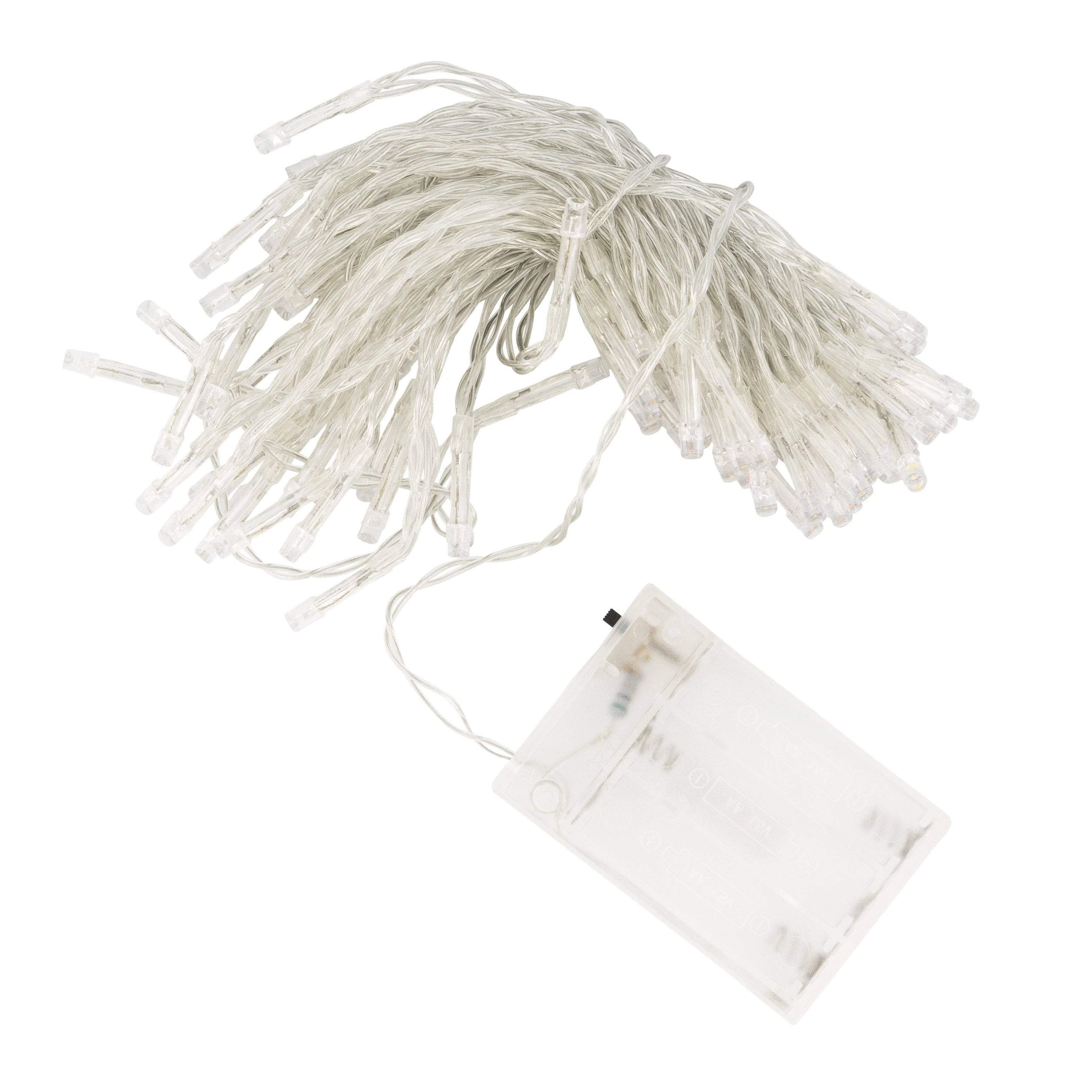 100 Indoor LED Lights - Battery Operated - Cold White 5050565351685 only5pounds-com