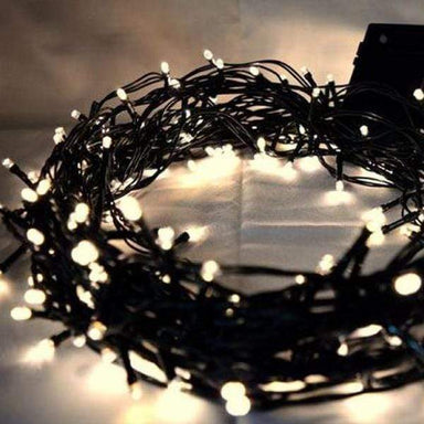 100 Warm White LED Multi Function 8 Effect Fairy Lights - Green Cable 5056150224877 only5pounds-com
