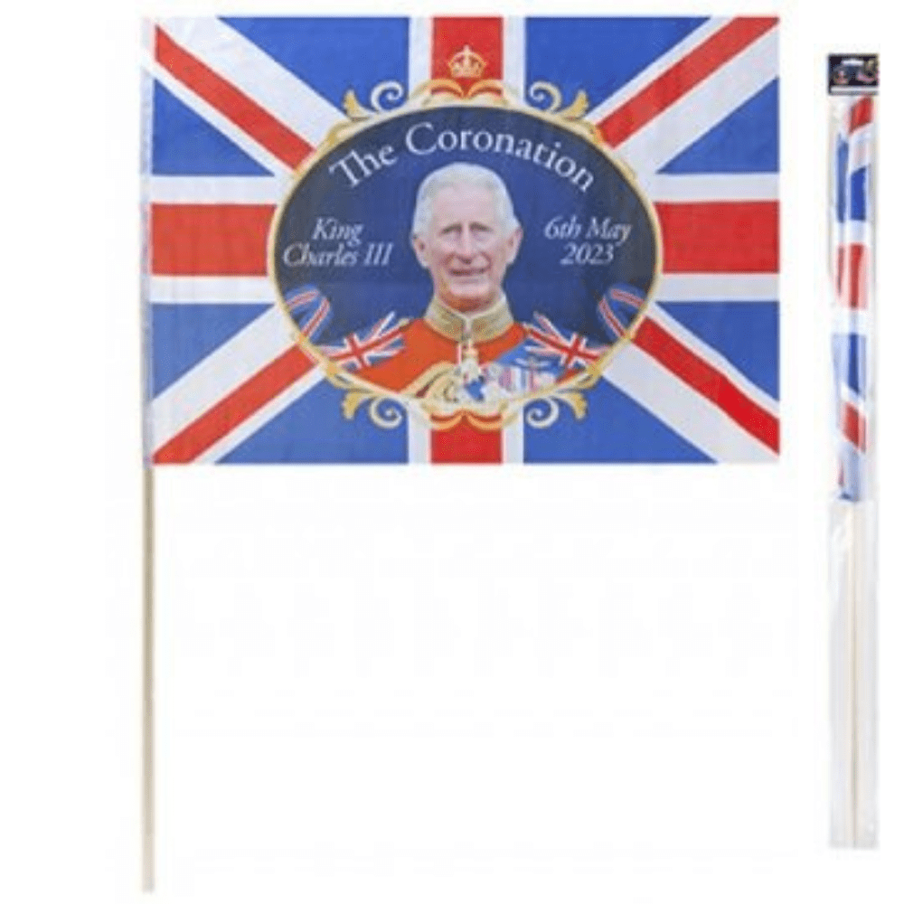 24"X16" Coronation Flag With 27" Stick 5050565690166 only5pounds-com