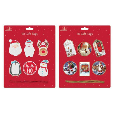 50 Christmas Gift Tags - Assorted 5013922082400 only5pounds-com