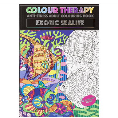 A4 Colour Therapy Book Exotic Sealife - 48 Pages 5050565524034 only5pounds-com
