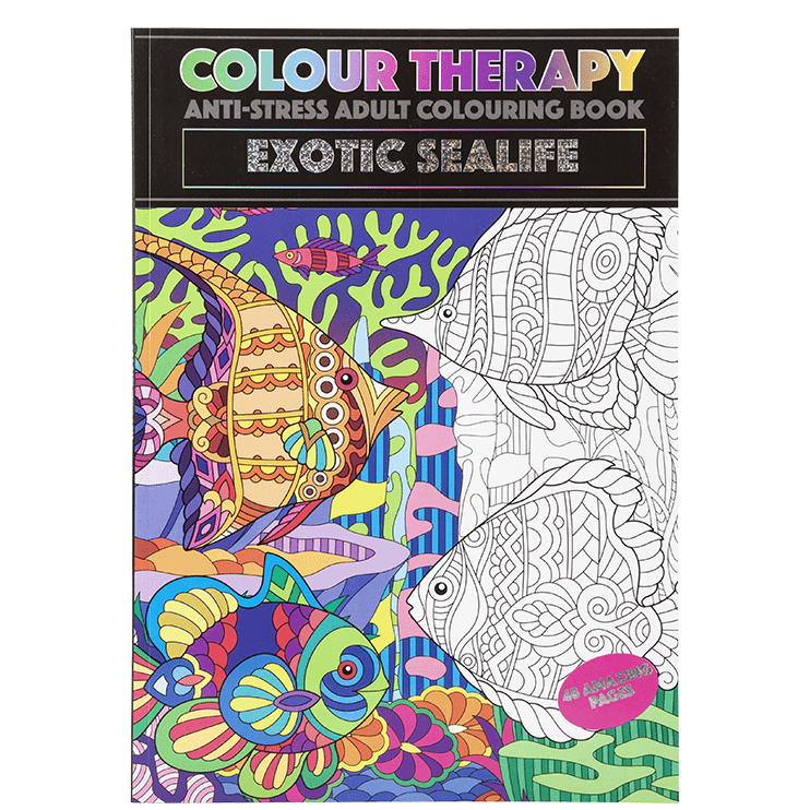 A4 Colour Therapy Book Exotic Sealife - 48 Pages 5050565524034 only5pounds-com