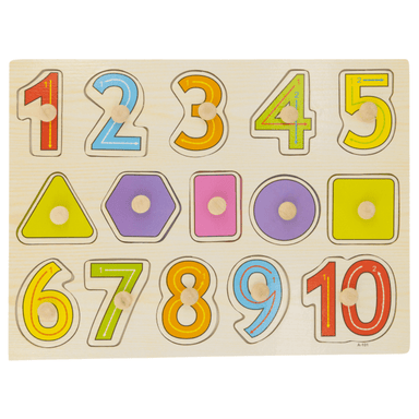 A4 Wooden Numbers & Shapes Jigsaw Puzzle 5060269268356 only5pounds-com