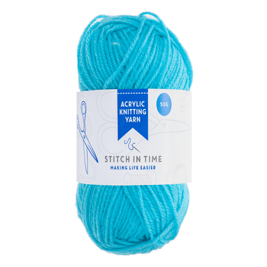 Aqua Blue Acrylic Knitting Yarn - 50g 5050565533715 only5pounds-com