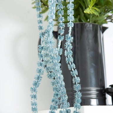 Artificial Blue Glitter Hanging Branch - 127 x 40cm 5056055375872