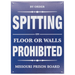 Blue Spitting Prohibited Metal Plaque - 30 x 41cm only5pounds-com