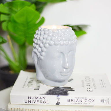 Buddha Head Candle - Grey 5010792484624 only5pounds-com