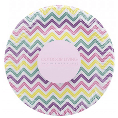 Chevron Paper Plate - 9" - Pack of 8 5050565569929 only5pounds-com