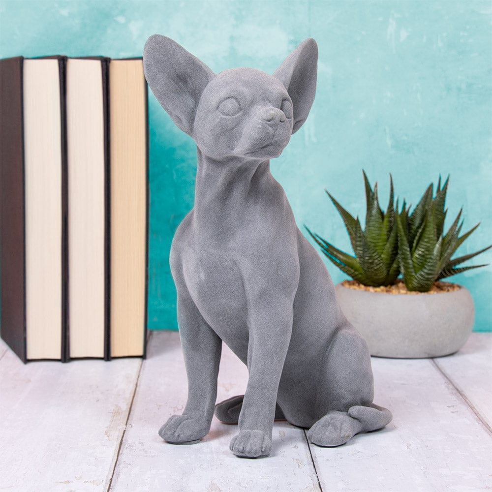 Chihuahua Figurine - Grey Velvet - Sitting 5010792476520 only5pounds-com