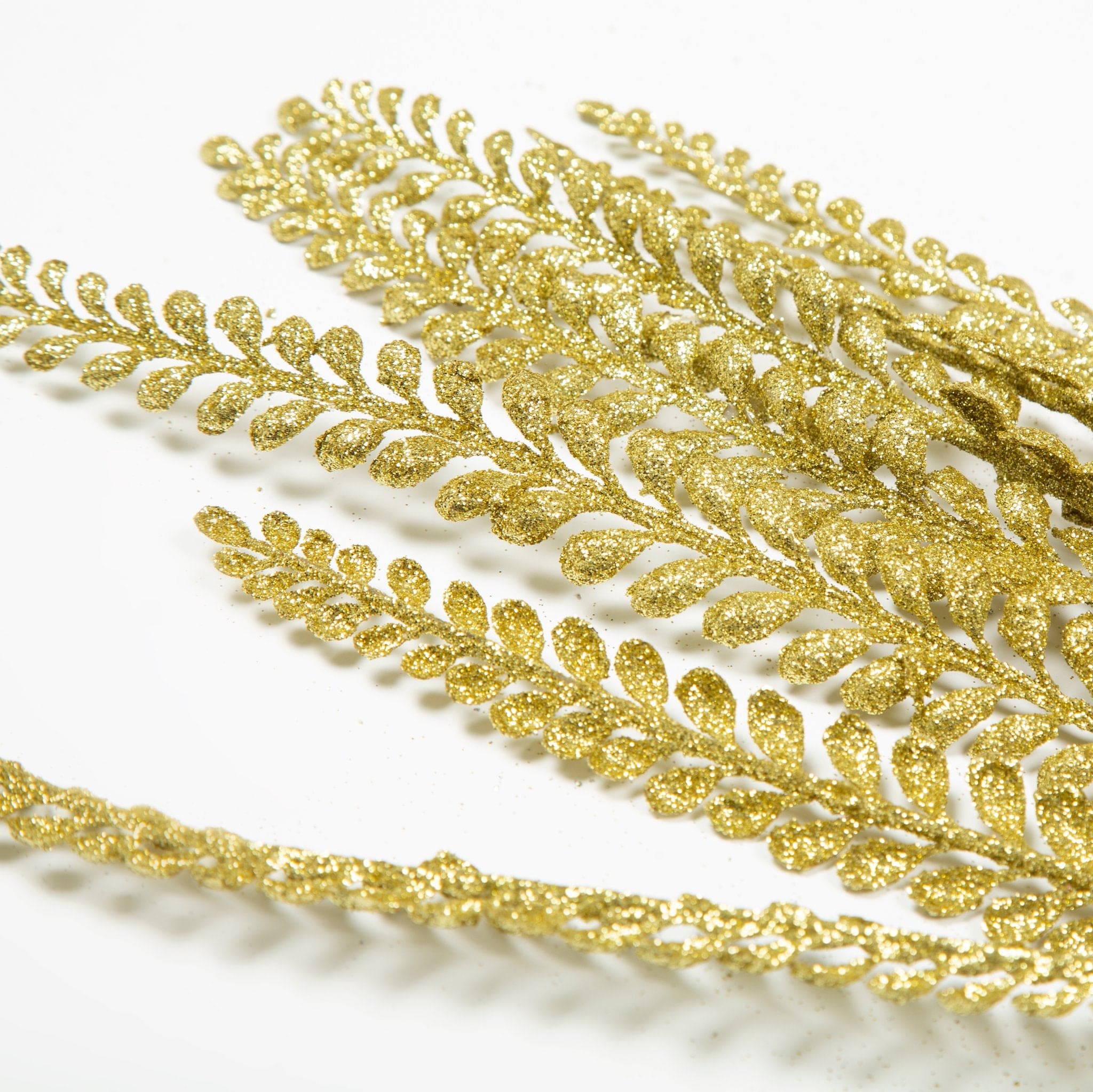 Christmas Fern Branch - Glitter Gold - 95cm