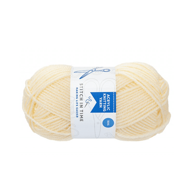 Cream Acrylic Knitting Yarn - 50g 5050565533593
