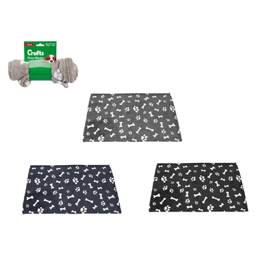 Crufts Coral Fleece Blanket Assorted - 50 x 75cm 5050565340566 only5pounds-com
