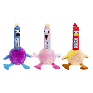 Crufts Squeaky Plush Bird Toy - Assorted 5050565584670 only5pounds-com