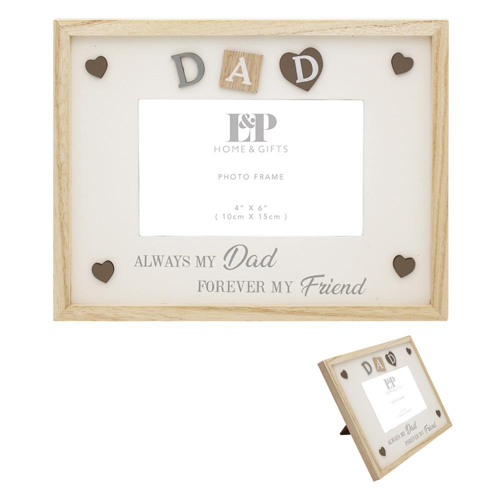 Dad Sentiments Wooden Photo Frame - 4 x 6" 5010792459561 only5pounds-com