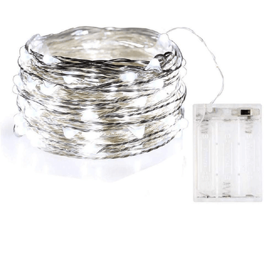 Decorative String Fairy Lights Battery Powered White 40 LED - 2m 5056150229384 only5pounds-com