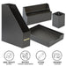 Desk Organiser Set - Black - 4 Pcs 8718964077465 only5pounds-com
