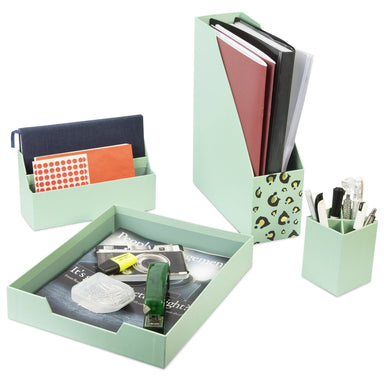 Desk Organiser Set - Mint Green - 4 Pcs 8718964077441 only5pounds-com