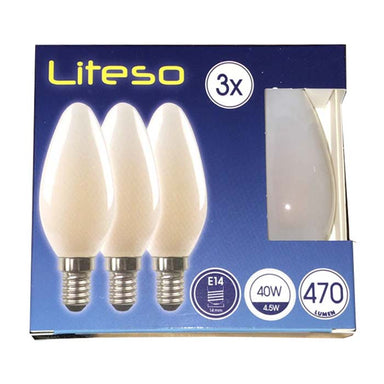 E14 LED Candle Lightbulb  - 2700k - 4.5W/40W - Pack of 3 4260644160195M only5pounds-com