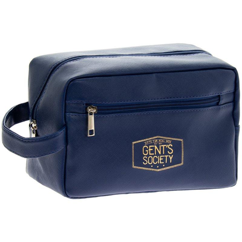 Gent's Society Navy Wash Bag - 23 x 11 x 15cm 5010792438689 only5pounds-com