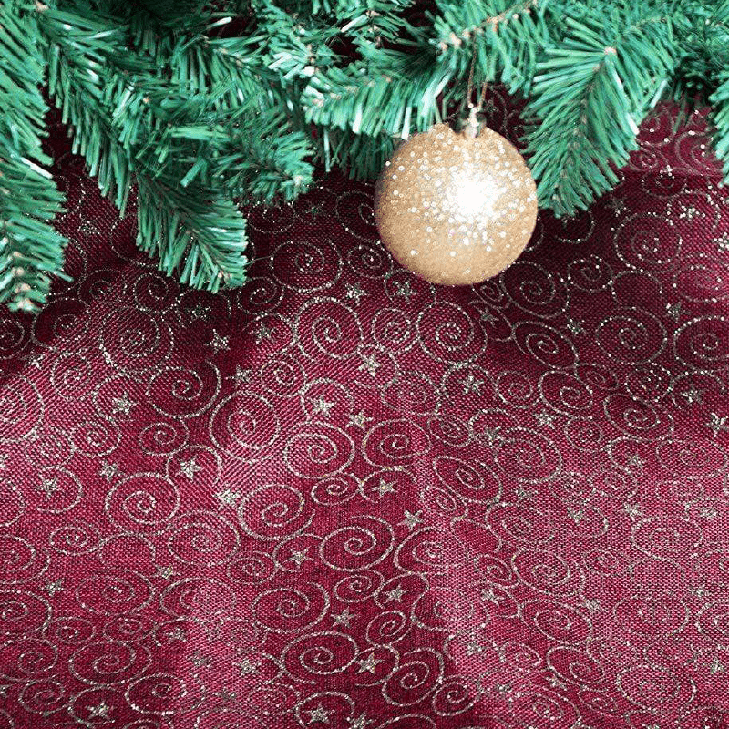 Glitter Tree Skirt Red/Green For Christmas Tree - 80cm 5056150210764 only5pounds-com