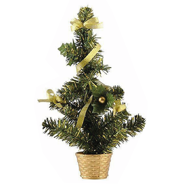 Gold Decorated Christmas Tree Gold - 36cm - only5pounds.com