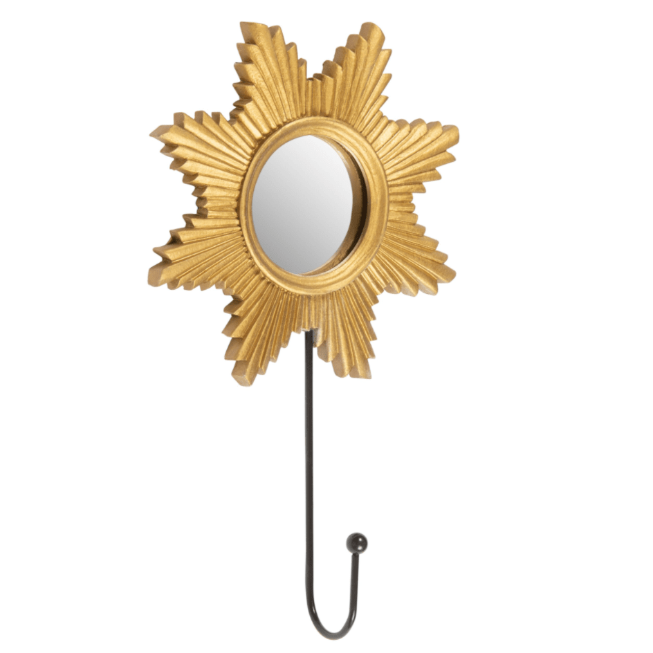 Gold Sun Mirror With Hook - 21cm 8718658351345 only5pounds-com