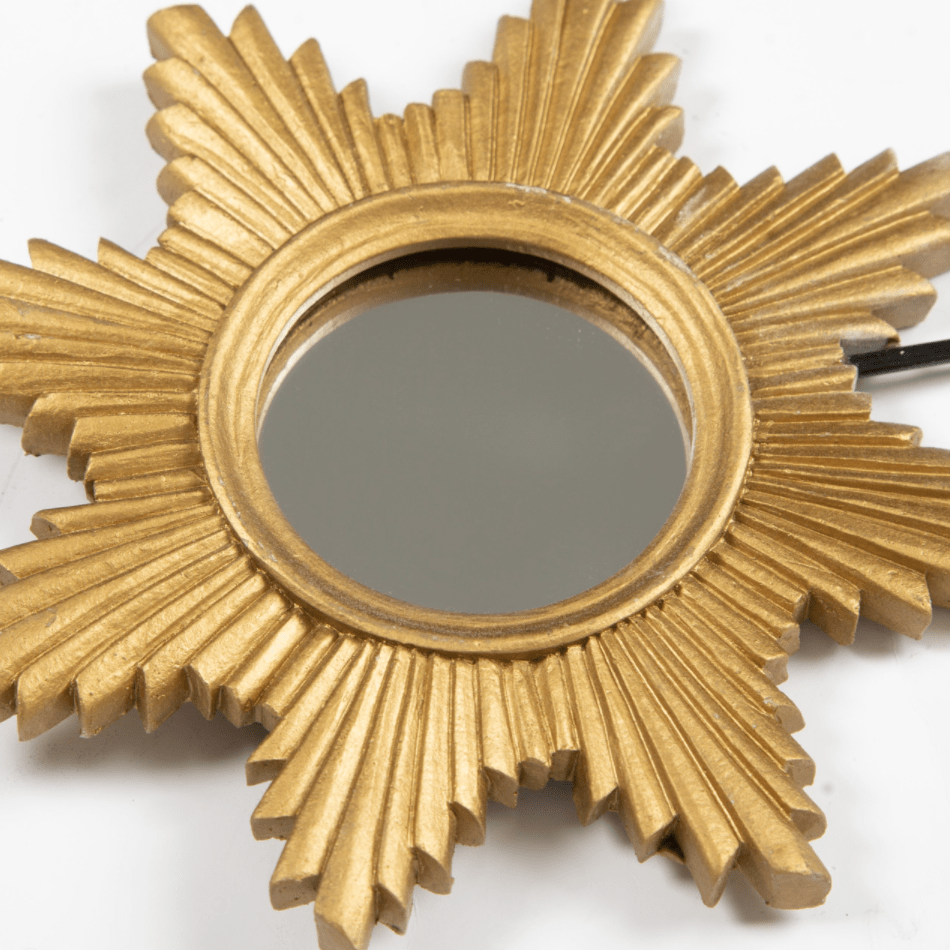 Gold Sun Mirror With Hook - 21cm 8718658351345 only5pounds-com