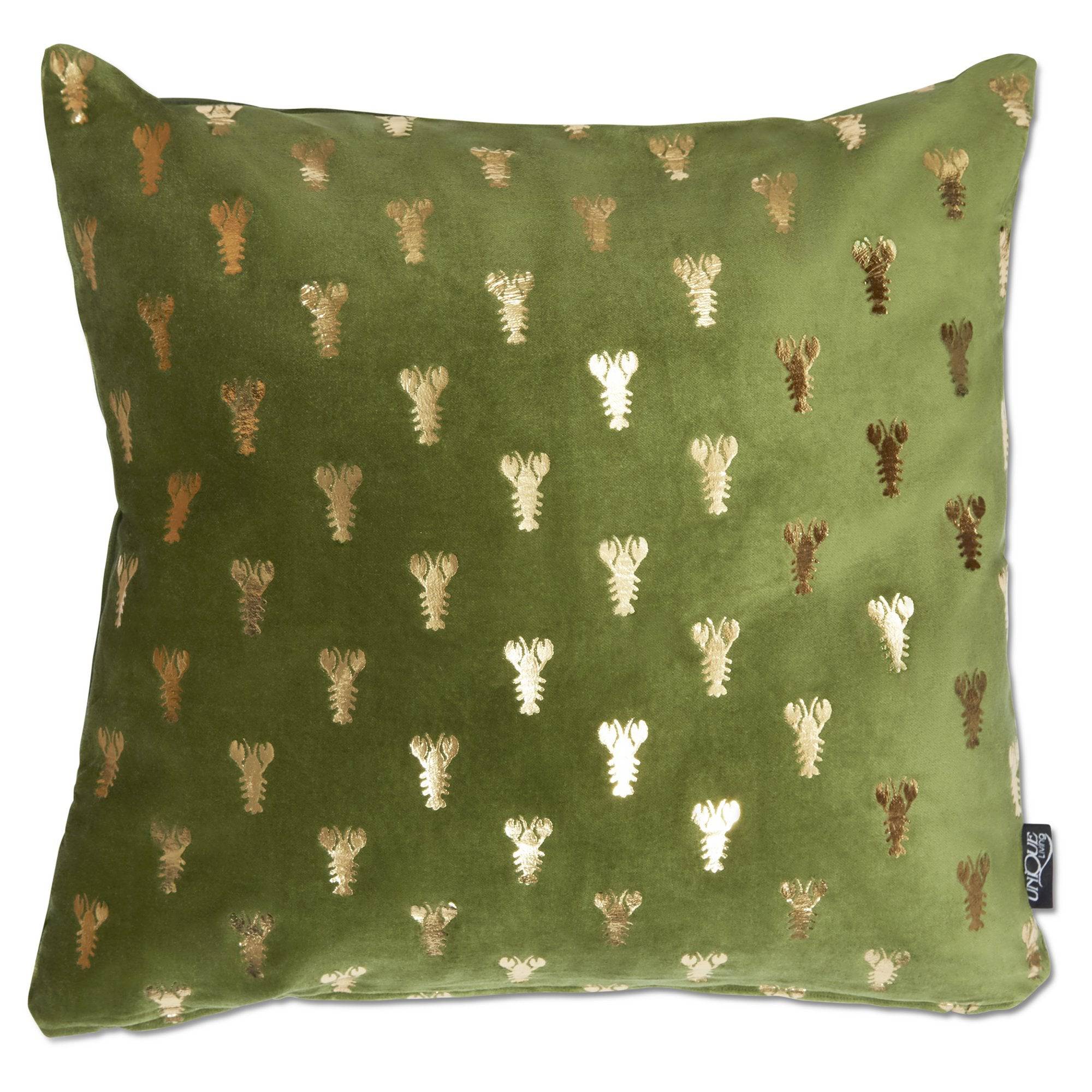 Green & Gold Lobster Print Cushion - 45 x 45cm 8714503328210 only5pounds-com