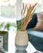 Grey & Natural Wooden Ceramic Vase - 20cm 5900410707344 only5pounds-com