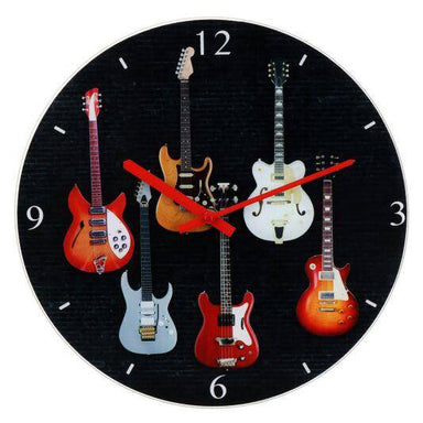 Guitar Glass Clock - 30cm 5010792463629 only5pounds-com