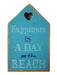 "Happiness is a Day at the Beach" Wooden Slogan Plaque 5010792256146 only5pounds-com