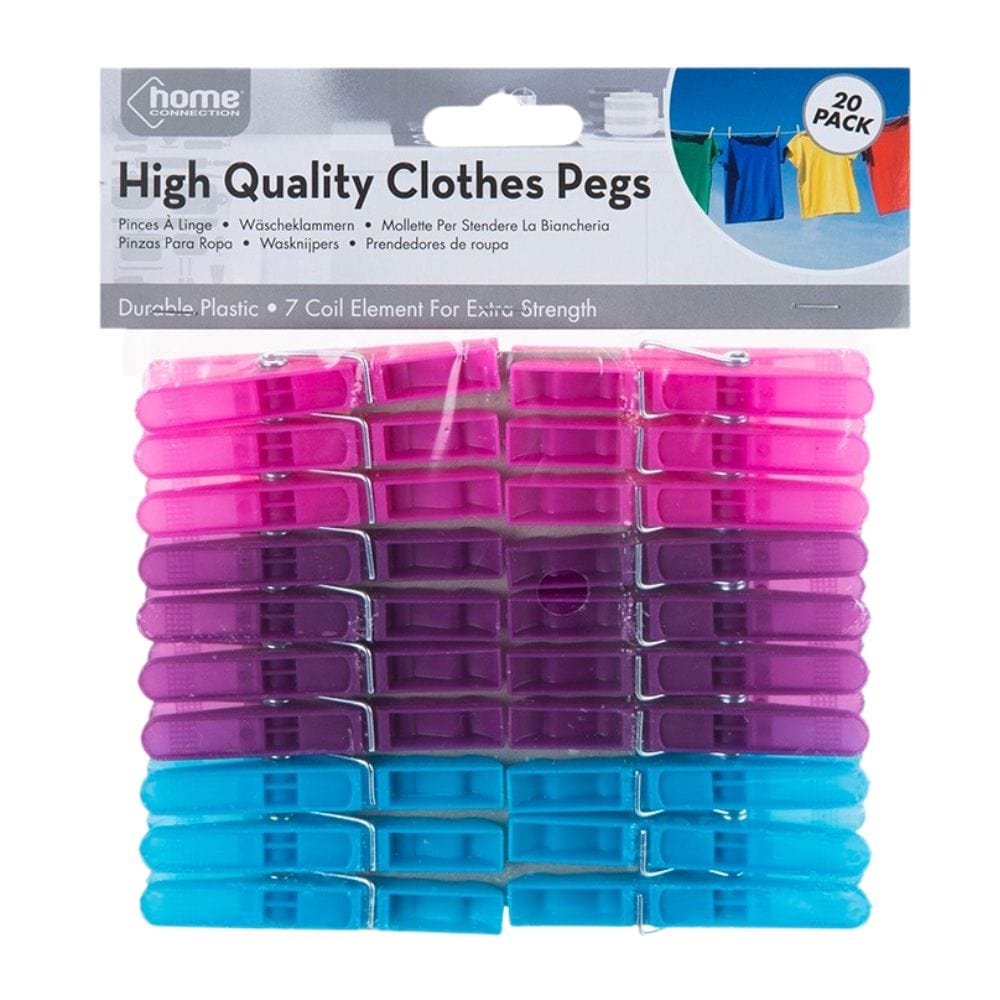 High Quality Clothes Pegs - 20 Pack 5050565598585 only5pounds-com