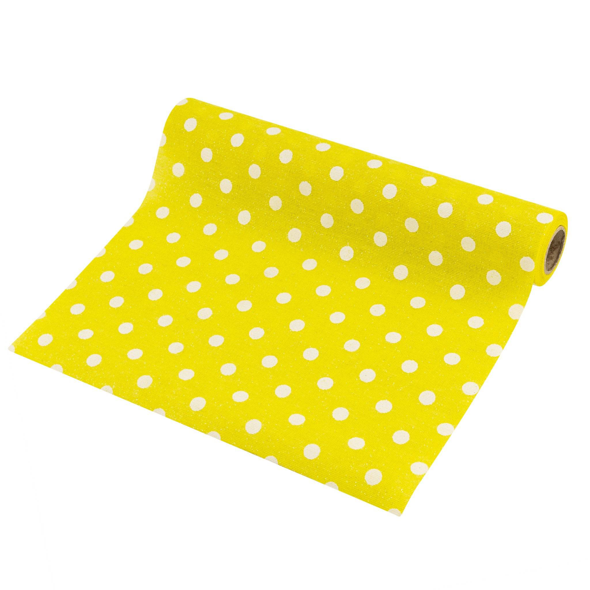 Home Deco Fabric - Yellow Polkadot - 28 x 270cm 8719202562323 only5pounds-com
