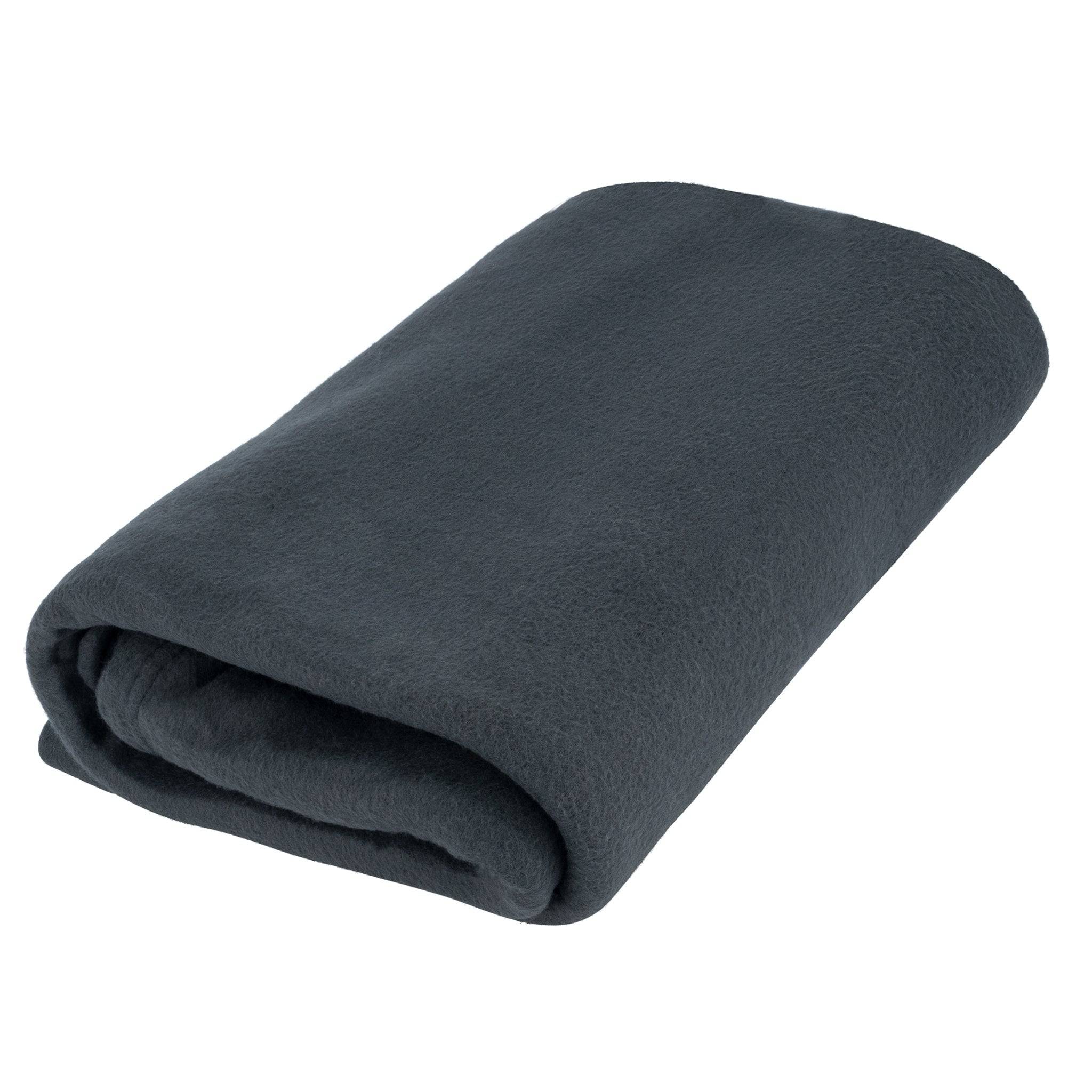 King Size Plain Fleece Blanket - 150 x 200cm - Dark Grey only5pounds-com