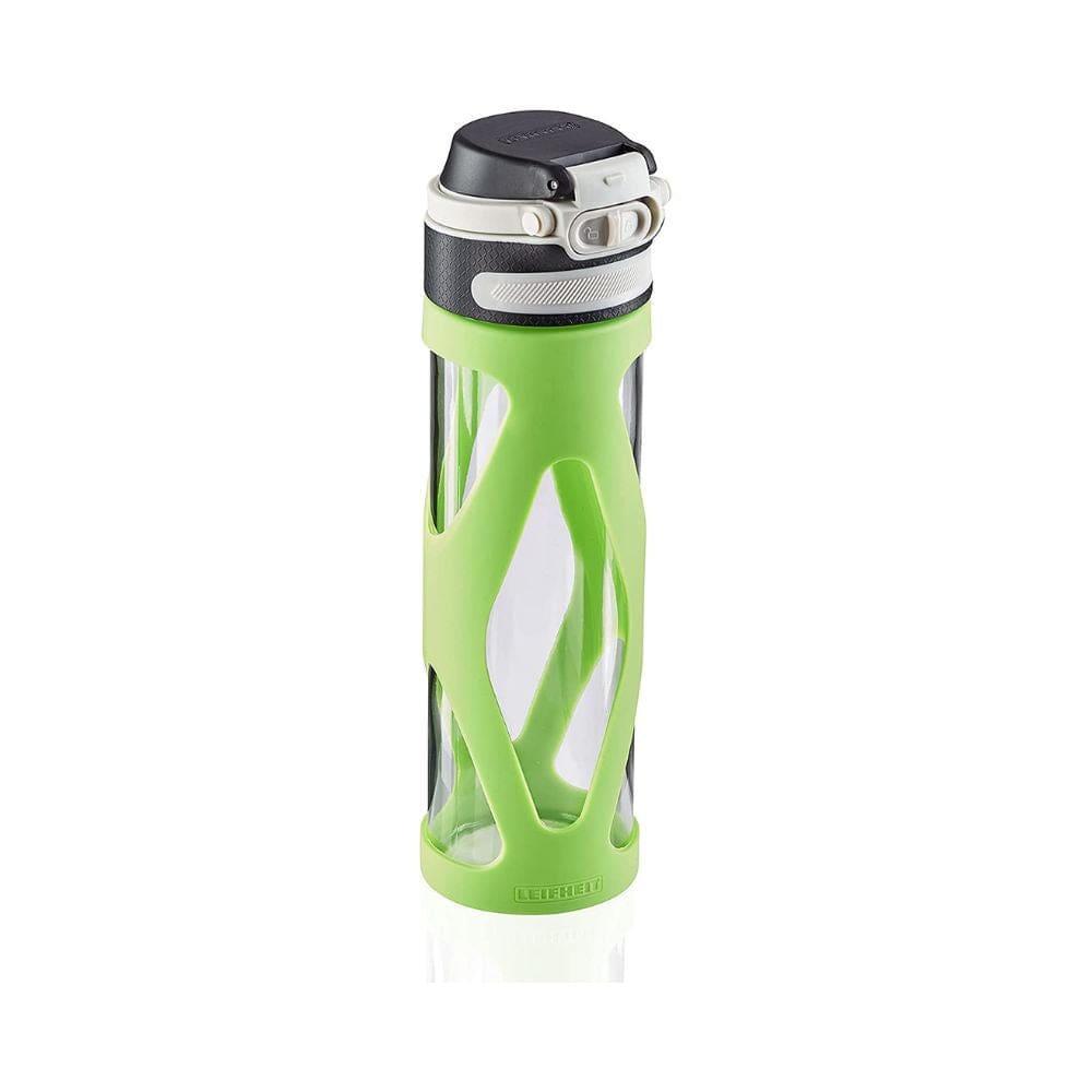 Leifheit Glass Water Bottle with Flip Lid - Kiwi Green - 600ml 4006501032607 only5pounds-com