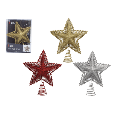 Luxury Tree Topper Glitter Star - Assorted Colours only5pounds-com