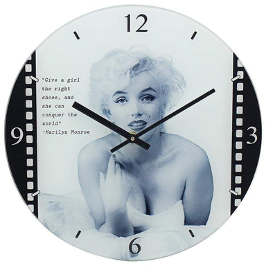 Marilyn Monroe Glass Clock - 30cm 5010792458601 only5pounds-com