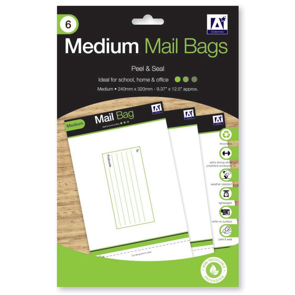 Medium Mailing Bags - 32 x 24cm - Set of 6 5012128263897 only5pounds-com