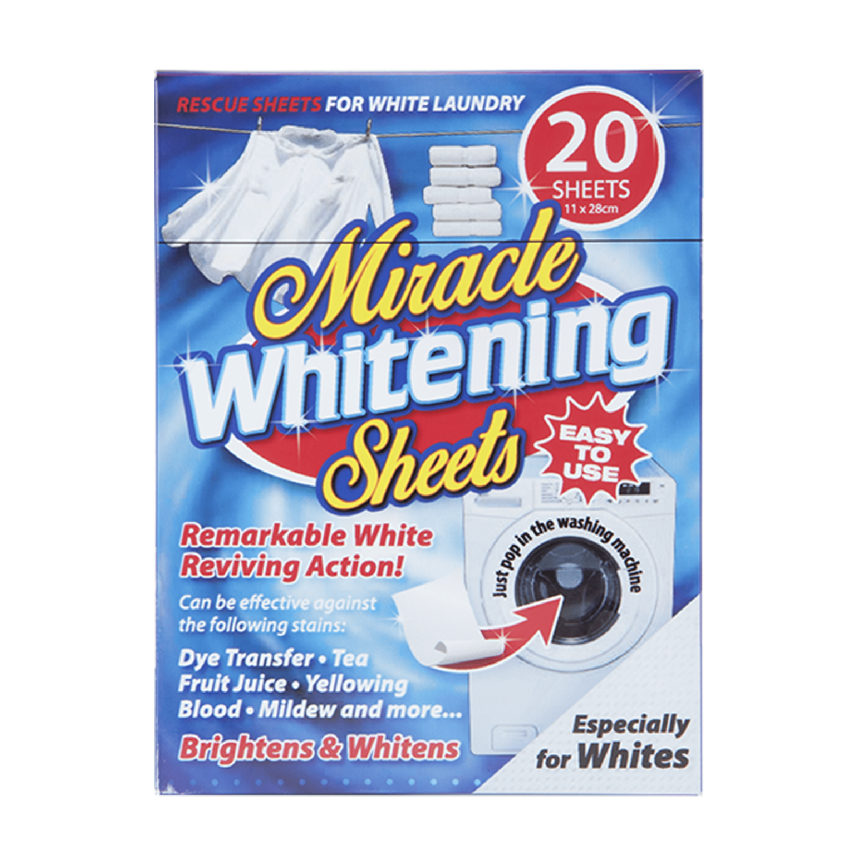 Miracle White Clothes Booster - 20 Sheets 5050565361868 only5pounds-com