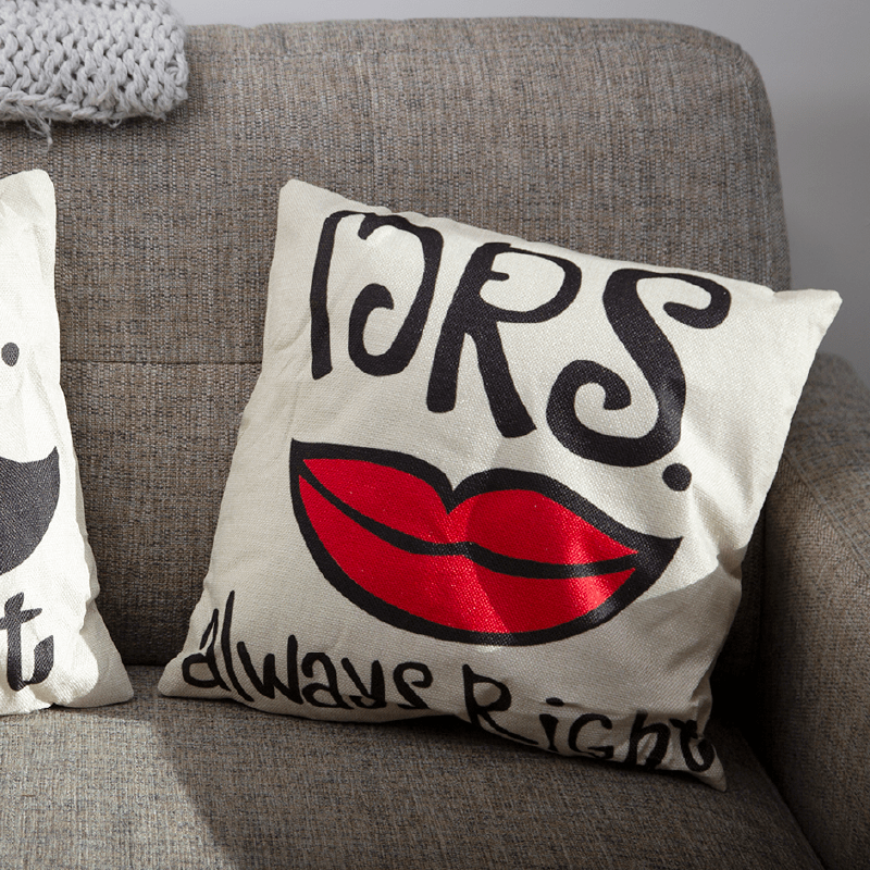 Mrs Always Right Canvas Cushion - 45cm 5056150244974 only5pounds-com