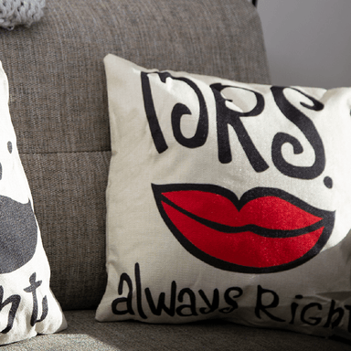 Mrs Always Right Canvas Cushion - 45cm 5056150244974 only5pounds-com