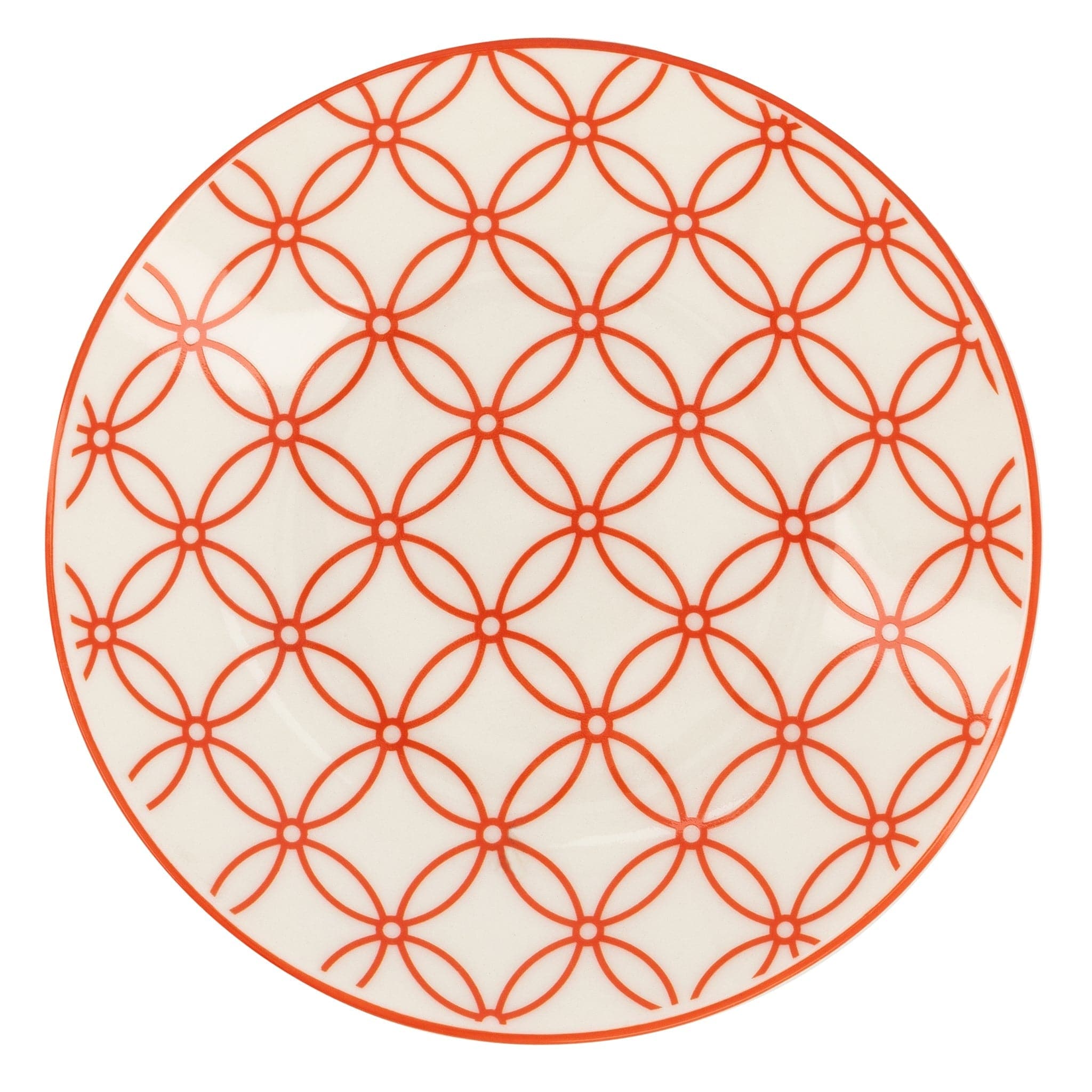 New Bone China Printed 12cm Plate - Red Circles 6926101889709 only5pounds-com